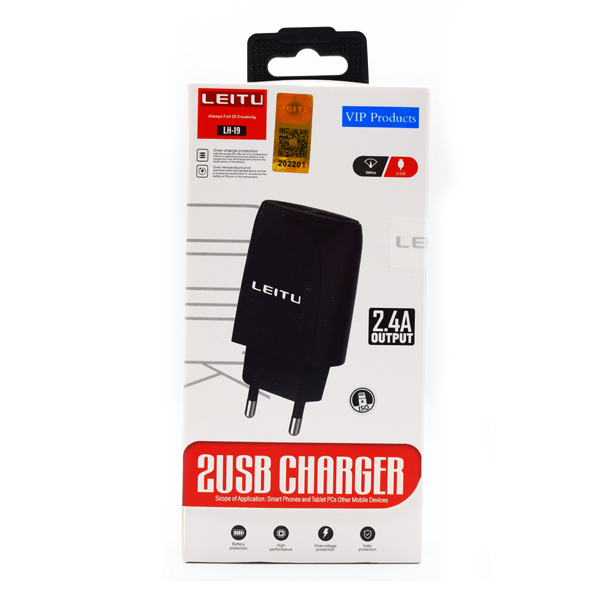 شارژر دیواری لیتو مدل LEITU LH - 19 به همراه کابل تبدیل MICROUSB